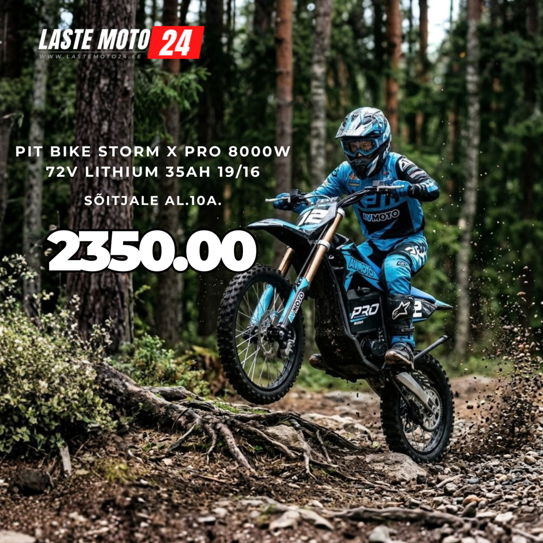 Pit Bike Storm X PRO 8000W 72V Lithium 35Ah 19/16
