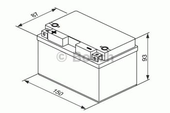 AKU BOSCH AGM 12V 8Ah 150 A(EN) 150x88x93