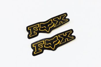 Kleebis Fox 65mm x 25mm - must / kuldne