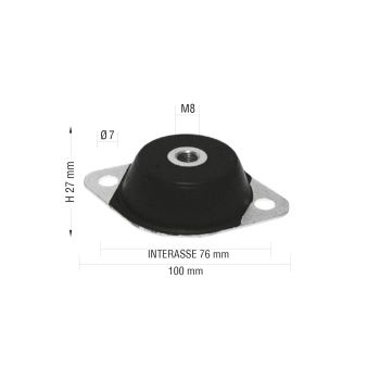 Engine support rubber, M8, Bellier Jade, Opale, Divane / Microcar MGO1-2, Virgo