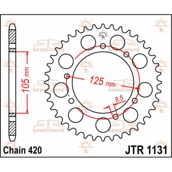 SPROCKET REAR 53T 420