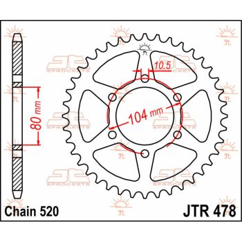 SPROCKET REAR 45T 520