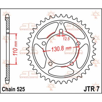 SPROCKET REAR 44T 525