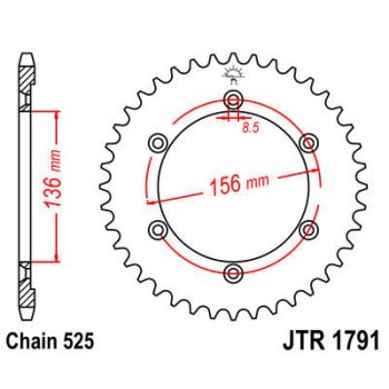SPROCKET REAR 46T 525