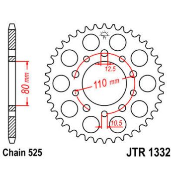 SPROCKET REAR 40T 525 BLK