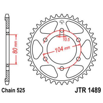 SPROCKET REAR 39T 525 BLK
