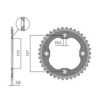 REAR SPROCKET 520 37T ERGAL