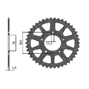 REAR SPROCKET 525 44T ERG