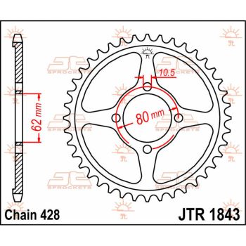 SPROCKET REAR 54T 428