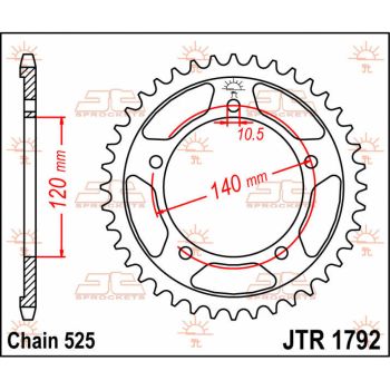 SPROCKET REAR 47T 525