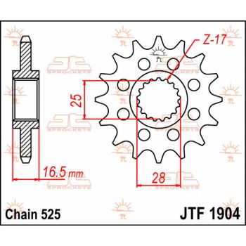 SPROCKET FRONT 17T 525