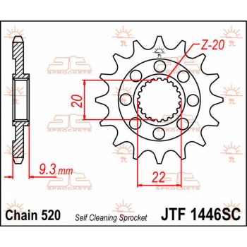 SPROCKET FRONT 14T 520 SC