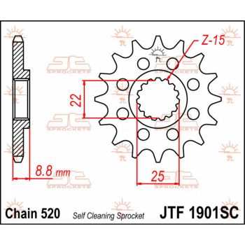 SPROCKET FRONT 15T 520 SC