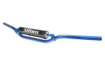 MX handlebar with cross brace and pad anodized aluminum blue - 22mm
