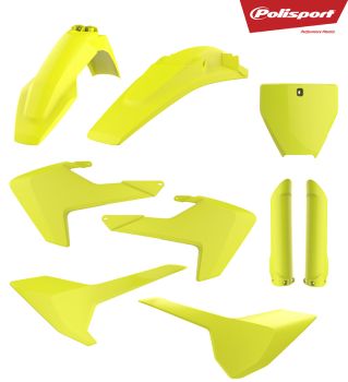 Polisport plastic kit TC125/250, FC250/350/450 16-18 Flo yellow (1)