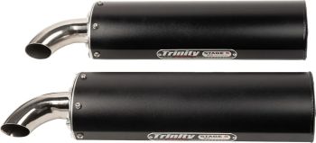 EXHAUST DUAL BLACK RZR XP1000
