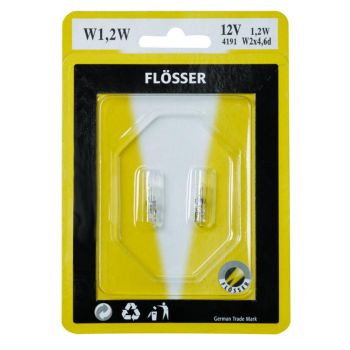 BULB 12V 1 2W T5 W2X4 6D 10PK