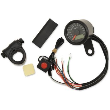 SPEEDO W/4LTS MPH BLK/BLK