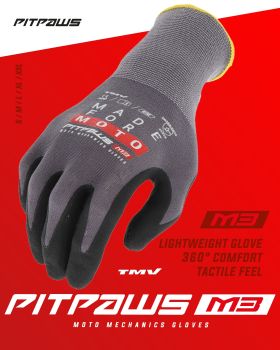 TMV Pitpaws gloves Black Made for Moto XXL