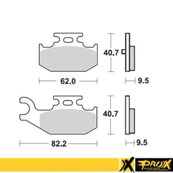 ProX Bromsbelägg bak YXR660 Rhino '04-06 (Left) + YFM700R Rap