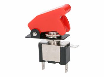 switch w/ safety cap and LED - red