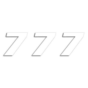 NUMBER #7 16x20CM WH