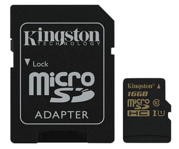 Sd-kaart, 16gb, adapteriga