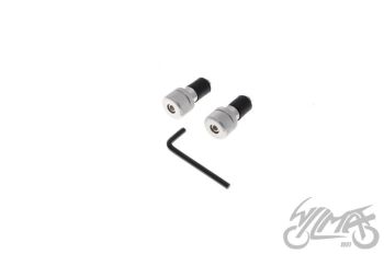 Leistangi raskused/otsa korgid, kraveeritud 15/26mm - alum. kroom