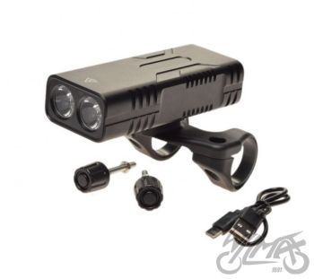 LAMPA ROWEROWA PRZÓD 2 LED ALU 850 LM 10000 mAh