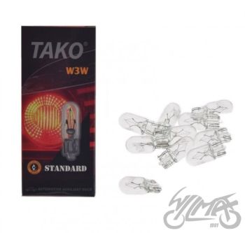 ŻARÓWKA 12V 3W W3W OPK 10 SZT BEZ EEC TAKO