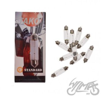 ŻARÓWKA 6V 5W C5W RURKA OPK 10 SZT BEZ EEC TAKO