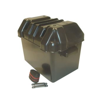 Battery box w/ fastening strap, 28x19,5x20cm