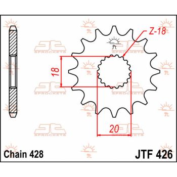 SPROCKET FRONT 14T 428