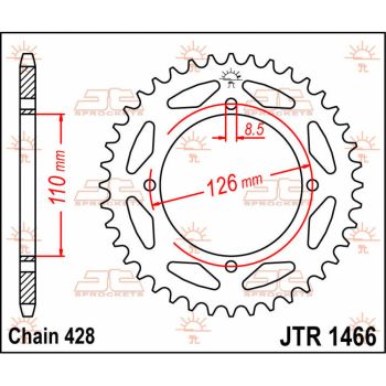 SPROCKET REAR 46T 428