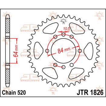 SPROCKET REAR 44T 520