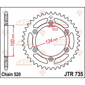 SPROCKET REAR 38T 520