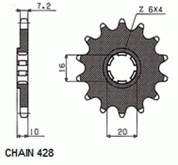 ZĘBATKA PRZÓD SUNSTAR SUNF227-16
