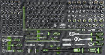 212-OS. 3/8"+1/4" PADRUNITE. OTSIKUTE + MOMENTVÕTME KOMPLEKT JBM