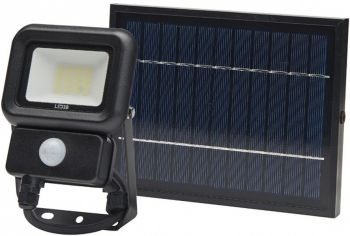 LED SOLAR PROZEKTOR+ANDUR 10W 700LM 170X115MM KÜLM VALGE. MUST IP65 A++ LED2B