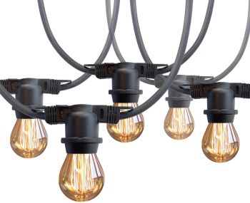 230V AIA/PEOVALGUSTI "MIMOSA 2" 10M JÄTKATAV MUST 10XE27 MAX 2300W IP44 A++ KOBI