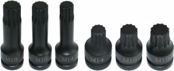 6-OS. 1/2" 12-TÄHIK LÖÖKOTSIKUTE KOMPL. PIKK+LÜH. M14-M18 TRIUMF