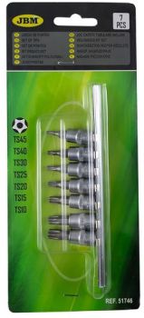 7-OS. 1/4" AVAGA 5-TORX PADRUNOTSIKUTE KOMPLEKT T10-T45. SIINIL JBM