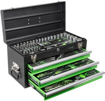 143-OS. 1/2"+1/4" TÖÖRIISTAKOMPLEKT "STEELCASE" SAHTELKASTIS JBM
