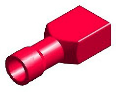 JUHTMEOTSIK LAPIK "EMA" KAETUD PUNANE 6.3X0.8MM 100TK M+