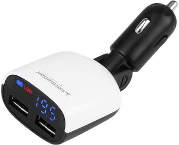 VOLTMEETER + 2XUSB LAADIJA 3.4A 12/24V CARMOTION