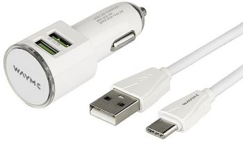 LAADIMISKOMPLEKT 12/24V LAADIJA/USB-C LAADIMISJUHE USB 2X3.4A WAYME