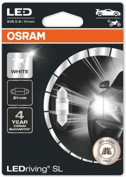 12V SV8.5-8 LED PIRN 1W 31MM 6000K LEDRIVING® SL BLISTER 1TK OSRAM
