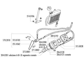 cylinder kit Polini aluminum sport 65cc 46mm for Peugeot 103 XPLC, clip LC, RCX LC 50 2T