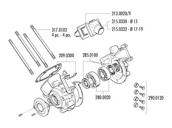 engine crankcase complete Polini for Peugeot 103, 104, 105, GL10