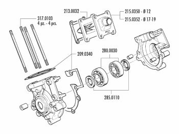 engine crankcase complete Polini for MBK (Motobecane) 51